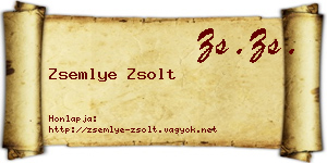 Zsemlye Zsolt névjegykártya